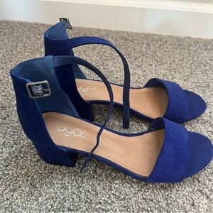 Blue Block Heels